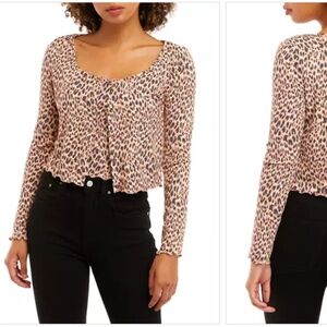 NEW! Juniors' Long Sleeve Cheetah Print Cardigan XL Tank Set from Belk NWT :)